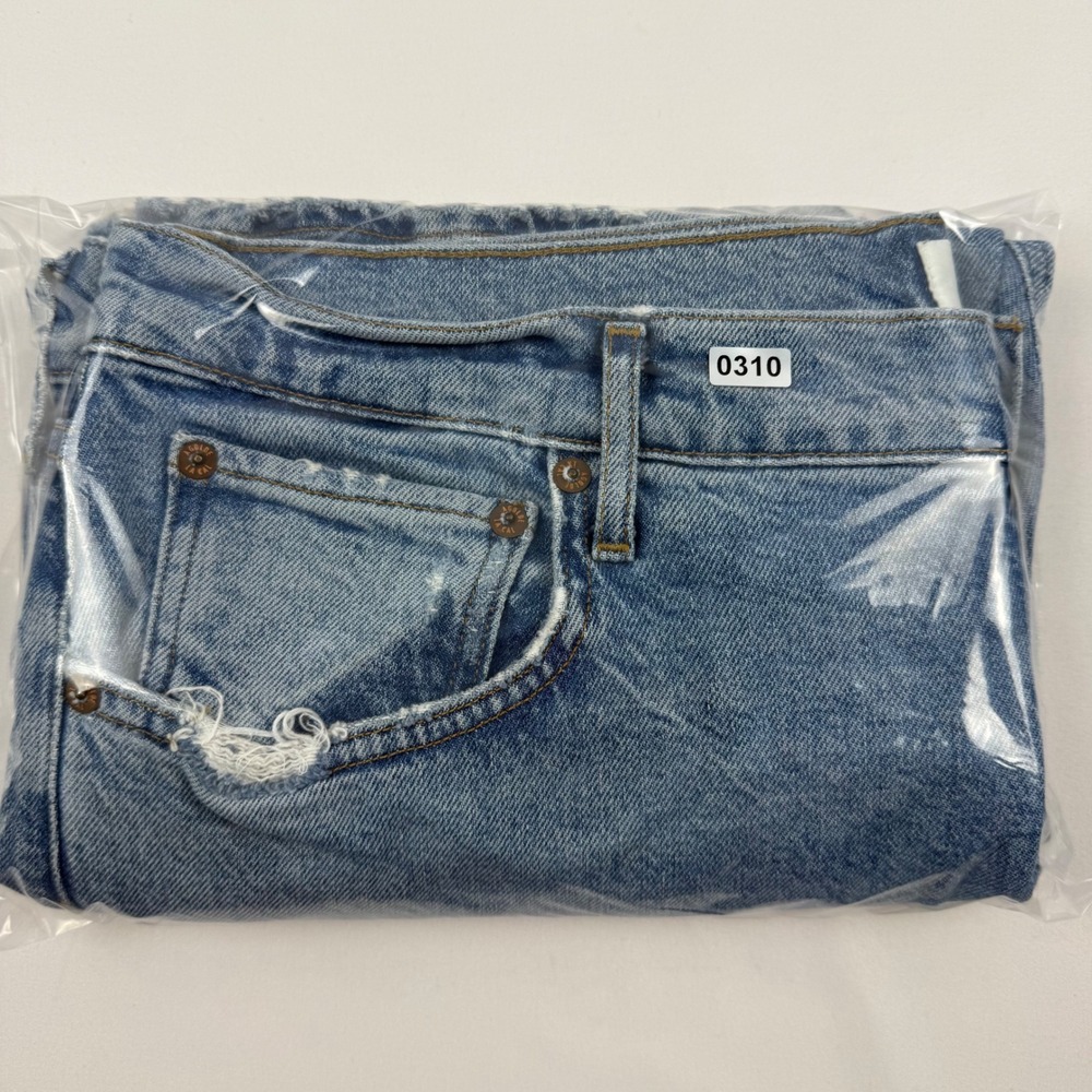 Agolde Riley Long Womens Jeans Size 33 Light Wash High Rise Straight Leg Blue - Picture 12 of 12